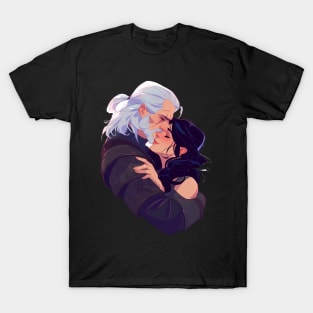 Lovers Embrace - Valentines Day - Anime Style - Witcher T-Shirt